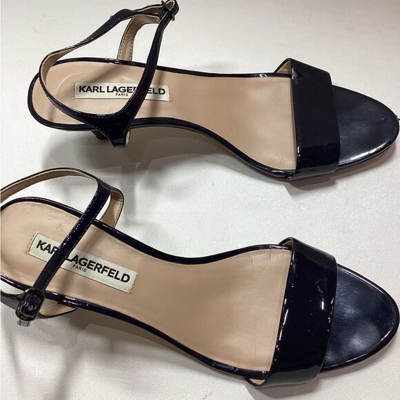 Karl Lagerfeld Black Heels Minimalist Design - Picture 6 of 14